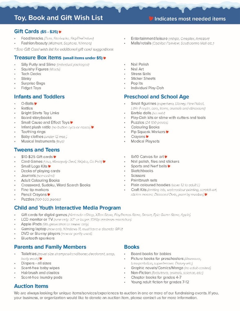 Toy Book Wish List ACH